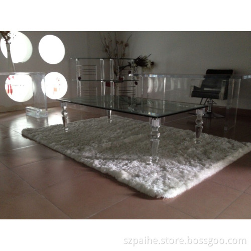 10 Seats Rectangle Acrylic Dining Table, LED Table